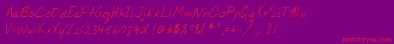 フォントLehn155 – 紫の背景に赤い文字