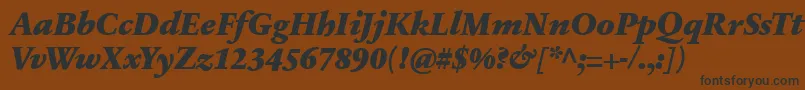 SabonnextLtBlackItalic-Schriftart – Schwarze Schriften auf braunem Hintergrund
