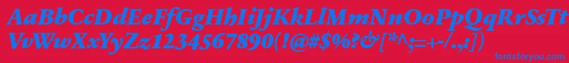 SabonnextLtBlackItalic Font – Blue Fonts on Red Background