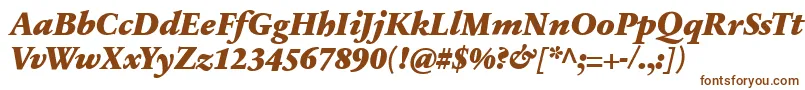 SabonnextLtBlackItalic-fontti – ruskeat fontit valkoisella taustalla