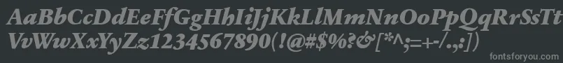 Czcionka SabonnextLtBlackItalic – szare czcionki na czarnym tle