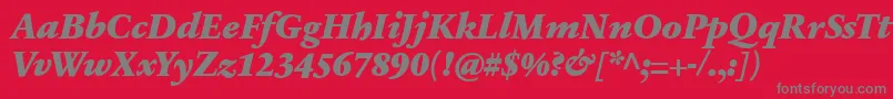 Czcionka SabonnextLtBlackItalic – szare czcionki na czerwonym tle