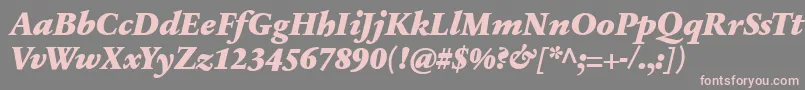 Fonte SabonnextLtBlackItalic – fontes rosa em um fundo cinza