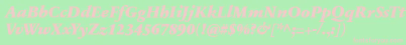 SabonnextLtBlackItalic Font – Pink Fonts on Green Background