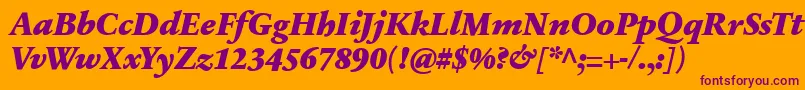 SabonnextLtBlackItalic-fontti – violetit fontit oranssilla taustalla