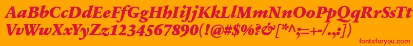 フォントSabonnextLtBlackItalic – オレンジの背景に赤い文字