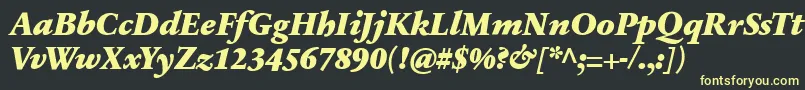 Czcionka SabonnextLtBlackItalic – żółte czcionki na czarnym tle