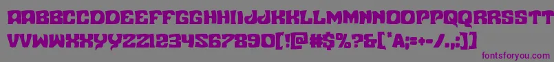 フォントNuevopassioncond – 紫色のフォント、灰色の背景