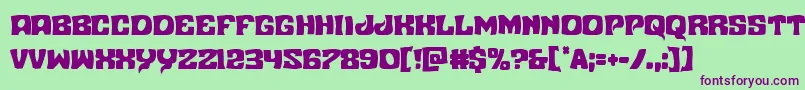 Nuevopassioncond-Schriftart – Violette Schriften auf grünem Hintergrund