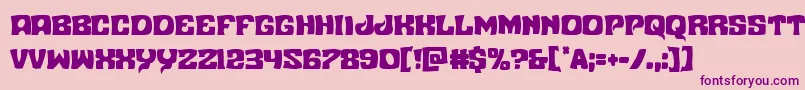 フォントNuevopassioncond – ピンクの背景に紫のフォント