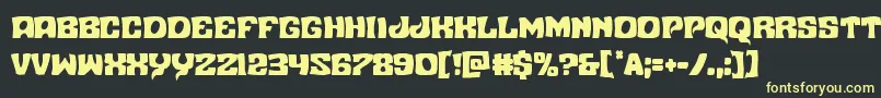 Nuevopassioncond-fontti – keltaiset fontit mustalla taustalla