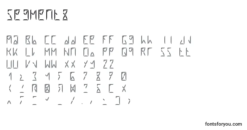 Шрифт Segment8 – алфавит, цифры, специальные символы