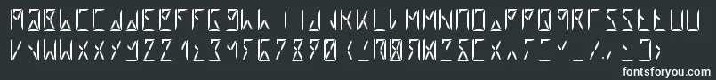 Segment8-fontti – valkoiset fontit mustalla taustalla