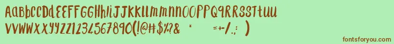 F...SaintTropez Font – Brown Fonts on Green Background