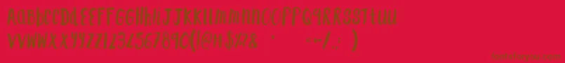F...SaintTropez Font – Brown Fonts on Red Background