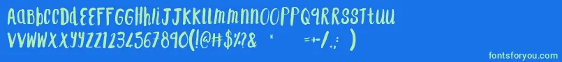 F...SaintTropez Font – Green Fonts on Blue Background