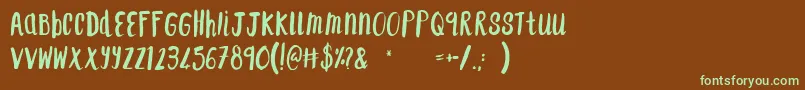 F...SaintTropez Font – Green Fonts on Brown Background