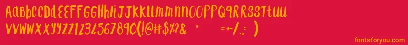 F...SaintTropez Font – Orange Fonts on Red Background