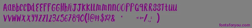 Шрифт F...SaintTropez – фиолетовые шрифты на сером фоне