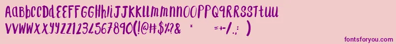 F...SaintTropez Font – Purple Fonts on Pink Background