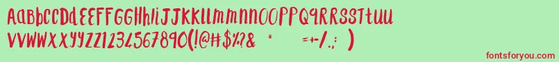 F...SaintTropez Font – Red Fonts on Green Background