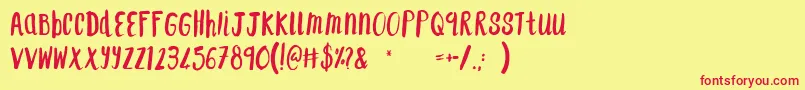 F...SaintTropez Font – Red Fonts on Yellow Background