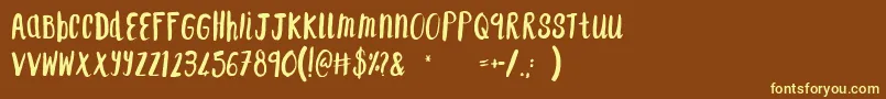 F...SaintTropez Font – Yellow Fonts on Brown Background