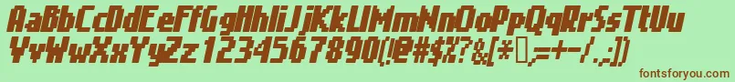 Gimei Font – Brown Fonts on Green Background