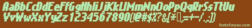 Gimei Font – Green Fonts on Brown Background