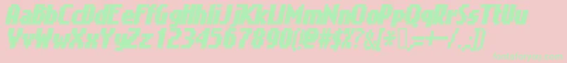 Gimei Font – Green Fonts on Pink Background