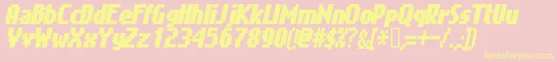 Gimei Font – Yellow Fonts on Pink Background