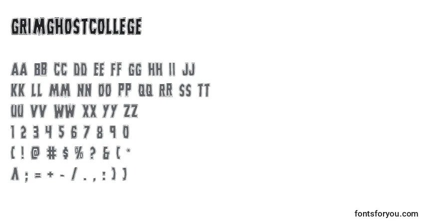 Grimghostcollege Font – alphabet, numbers, special characters