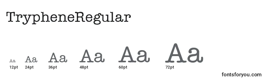 Размеры шрифта TrypheneRegular