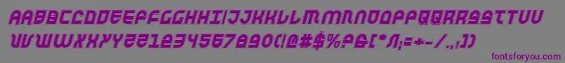フォントTrektrooperai – 紫色のフォント、灰色の背景