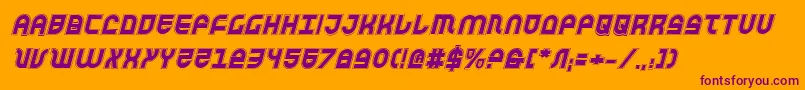 Trektrooperai-Schriftart – Violette Schriften auf orangefarbenem Hintergrund