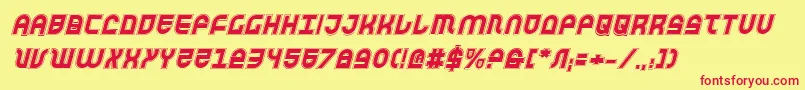 Trektrooperai-fontti – punaiset fontit keltaisella taustalla