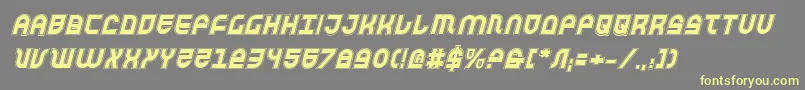 Trektrooperai-Schriftart – Gelbe Schriften auf grauem Hintergrund