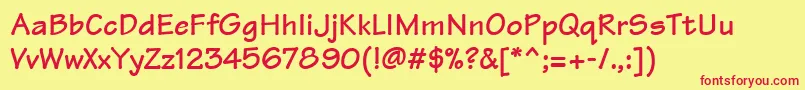 TektonLtBold Font – Red Fonts on Yellow Background