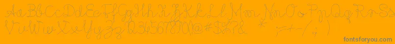 Flypfloppersonaluse-Schriftart – Graue Schriften auf orangefarbenem Hintergrund