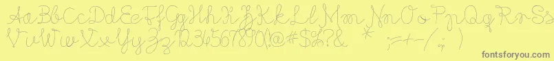 Шрифт Flypfloppersonaluse – серые шрифты на жёлтом фоне