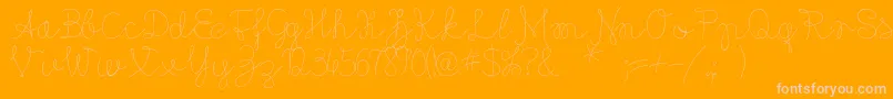 Flypfloppersonaluse-Schriftart – Rosa Schriften auf orangefarbenem Hintergrund