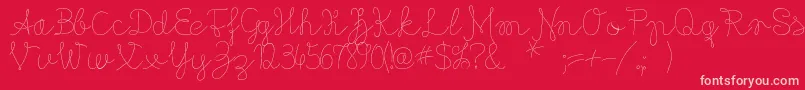 Więcej informacji o czcionce Flypfloppersonaluse Czcionka Flypfloppersonaluse – różowe czcionki na czerwonym tle