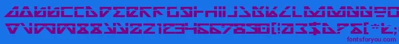 Nickbel-Schriftart – Violette Schriften auf blauem Hintergrund