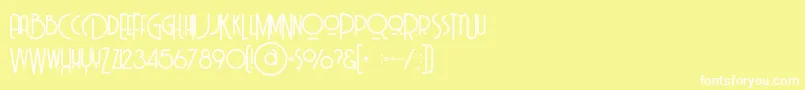 フォントBillionairemediumgrunge – 黄色い背景に白い文字