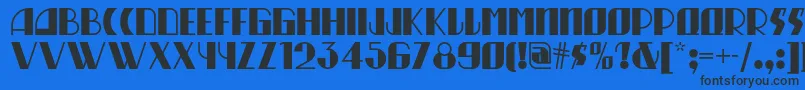 Munchausennf Font – Black Fonts on Blue Background