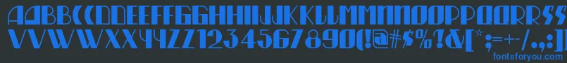 Munchausennf Font – Blue Fonts on Black Background