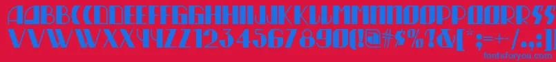 Munchausennf Font – Blue Fonts on Red Background