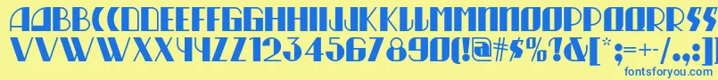 Munchausennf Font – Blue Fonts on Yellow Background
