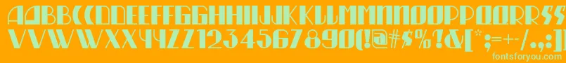 Munchausennf Font – Green Fonts on Orange Background