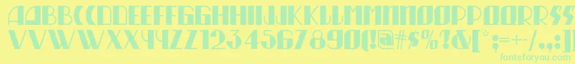 Munchausennf Font – Green Fonts on Yellow Background